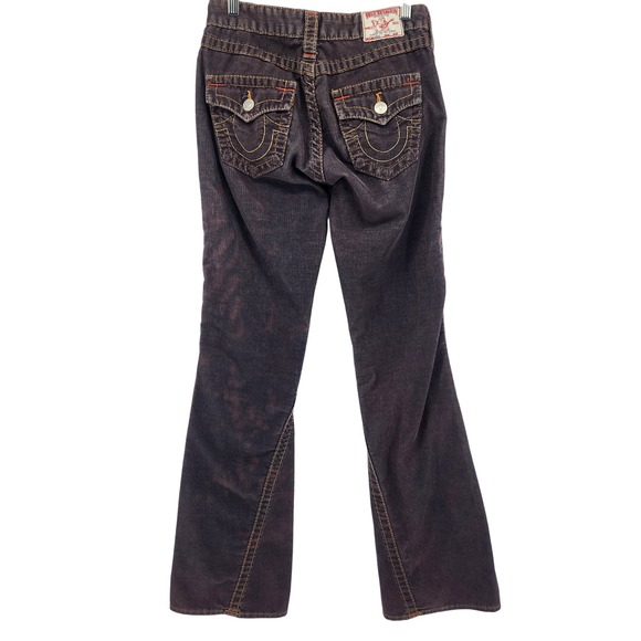 VTG True Religion Brown Corduroy Bootcut Flare Womens 26 Section 503 Big T Y2K - Picture 2 of 14